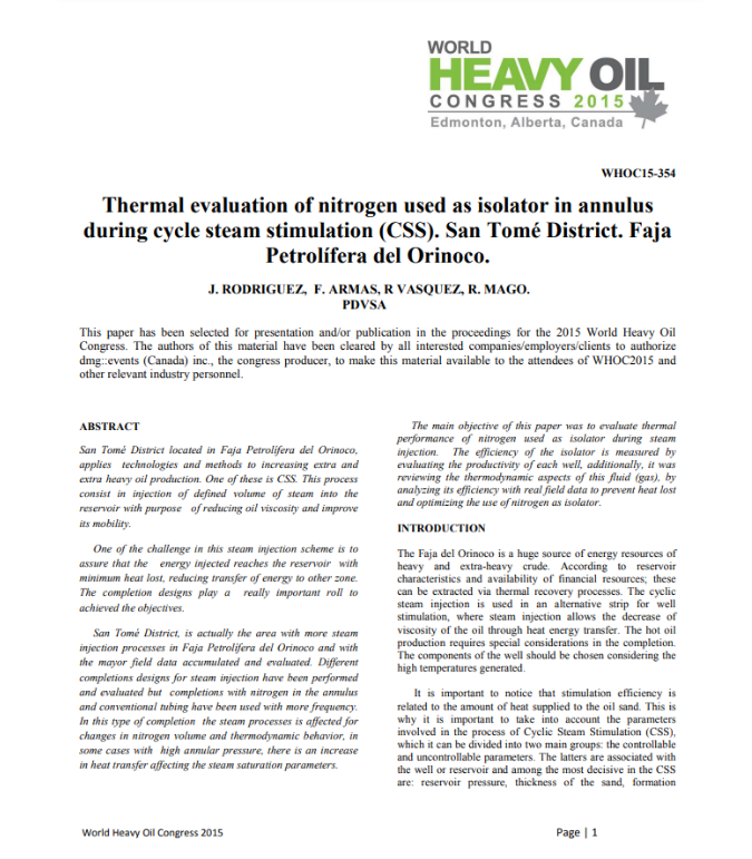 Thermal Evaluation Of Nitrogen